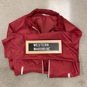🧥⛈ B. Altman & Co. Red Vintage Windbreaker Rainjacket Sz Large ‘70s Style 🌂🧥